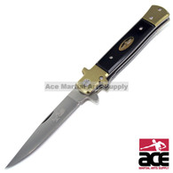 9" Classic German Style Stiletto Tactical Spring Assisted Folding Pocket Knife
