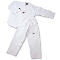 Pine Tree Taekwondo Uniform - Ribbed Fabric with White V-Neck