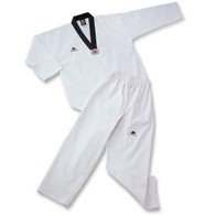 Pine Tree Taekwondo Uniform - Ribbed Fabric with Black V-Neck