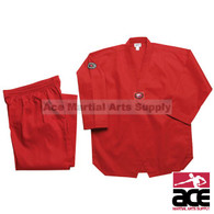 Taekwondo Uniform - Ribbed Fabric, Red
