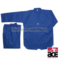 Taekwondo Uniform - Ribbed Fabric, Blue