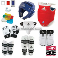 Adidas Supreme Taekwondo Sparring Gear Set w/ Shin  Guards and Groin