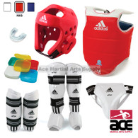 Adidas Complete Taekwondo Sparring Gear Set w/ Shin Instep Guards