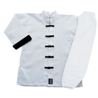 White with Black Buttons Kung Fu Uniform