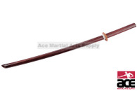 40" in length. Made from strong hard wood. Red, natural wood finish. Includes plastic guard and rubber spacer.