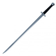 43" Pirate Sword With Black Handle Chrome Accents And Black Scabbard