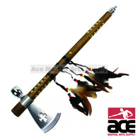 18" Tomahawk Hatchet Native Indian Chief Axe Functional Smoking Tabacco Peace Pipe