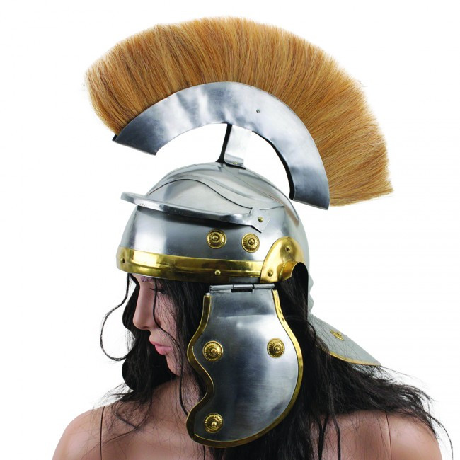 Medieval Roman Centurion Helmet Armor+Red Crest Plume Gladiator Costume SCA New 