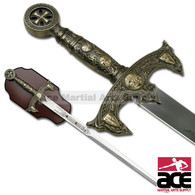 Knights Templar Sword With Wall Plaque