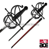 Rapier Fencing Sword With Red Scabbard