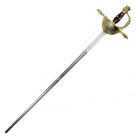 45" Rapier Gold With Wood In the Handle Includes Plaque