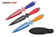 6.5" Set of 3 Assorted Color Throwing Knives
