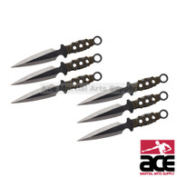 Set of 6 9" Cross-Wrapped Throwing Knives