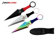 Set of 3 9" Assorted Cord-Wrapped Throwing Knives