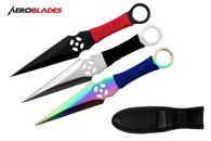 Set of 3 9" Assorted Cord-Wrapped Target Throwing Knives