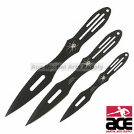 Set of 3 Various Length Black Widow Throwing Knives