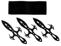 Set of 3 6.5" Fantasy Throwing Knives (Black)