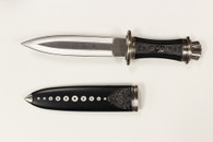 10.5" Black Dirk Stainless Steel With A Damascus Designed Blade