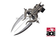 15" Fantasy Knife Wrist Mounted Triple Blade Dagger