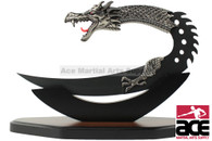 11.5" Fantasy Dragon Dagger with Stand - Black