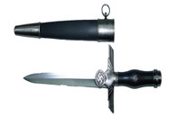 Black And Chrome German Dagger With Nazi Eagle And Sign