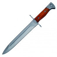 13.5" Wood Handle Hunting Knife With All Chrome Blade
