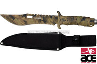 11" Military US Marine Survival Tactical Knife Camo Blade with Sheath