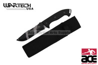 12" Camo Black Hunting Tactical Survival Knife with Sheath - Serrated Blade