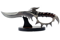 16" Spiked Dagger With Wooden Display Stand