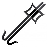 Chinese Kung Fu Wu Shu Twin Hook Sword Set of 2 Black Steel & Cord Grip