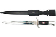 16" Black Handle With Nazi Symbol German Dagger With Black Sheath