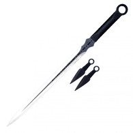 Ninja Sword 27" Machete w/ Throwing Knife Full Tang Tactical Blade