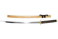 40" Wood Katana With Black Wrapped Handle And Wooden Sheath