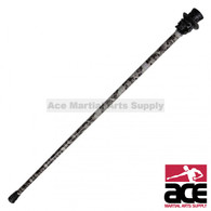 34" Cane with skull theme. Features a polyresin skull handle. Steel cane shaft with skull print. Rubber floor gripper
