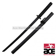 27" Black Wooden Practice Sword With Writing On Scabbard