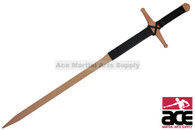 48" Overall length. WOOD construction. Medieval Claymore design. Perfect for cosplay, display, and productions!