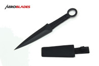 12" black kunai with cord wrapped handle