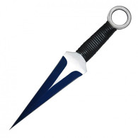 1PC 12 two tone blue kunai with cord wrapped handle"