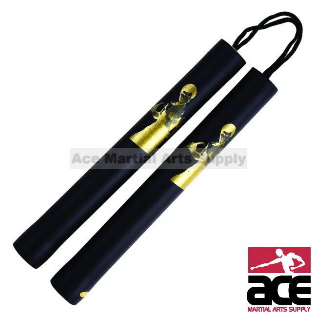 28" Black Foam Padded Nunchuck With Nylon Rope