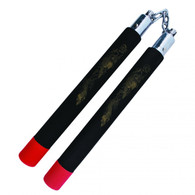 Black & Red Dragon Foam Padded Nunchuck with Chain
