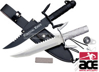 14" Stainless Steel Survival Knife W/ Sheath (Chrome)