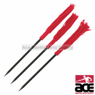 3 Piece Black Ninja Spikes 6" With Red Tassels