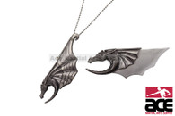 Silver Dragon Neck Knife With Hidden Blade and Necklace