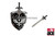 Miniature Zelda sword & shield necklace. Removable sword. 25" chain
