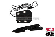 Black Tactical Neck Knife With Sheath