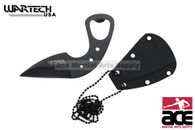 All Black Tactical Neck Knife With Bottle Opener And Sheath