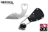 Chrome Tactical Neck Knife With Bottle Opener and Black Sheath