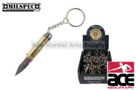 12 Piece Pistol Bullet Knife Display w/ Keychain (Gold)