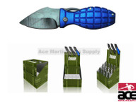 12 Piece Mini Grenade Pocket Knives With Display Case