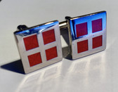 Sterling Silver and Red Cufflinks